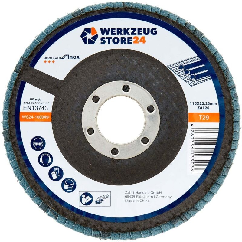 Ws24 - 10x Lamellenschleifscheibe 115 mm gewölbt Zirkonkorund k 120 100049