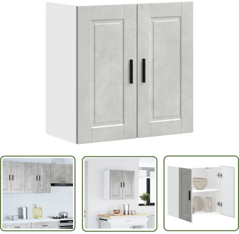 The Living Store - vidaXL Küchen-Hängeschrank Porto Betongrau Holzwerkstoff