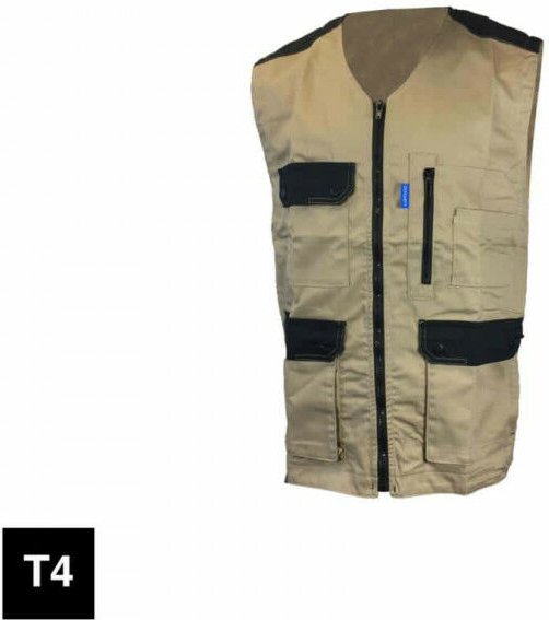 Kargo Pro leichte Arbeitsweste - Beige und Schwarz - Größe 4 - Cepovett