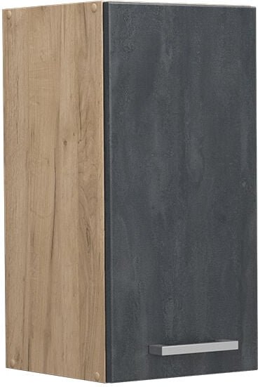 Vicco - Küchenoberschrank R-Line, Schwarz Beton, 30 cm