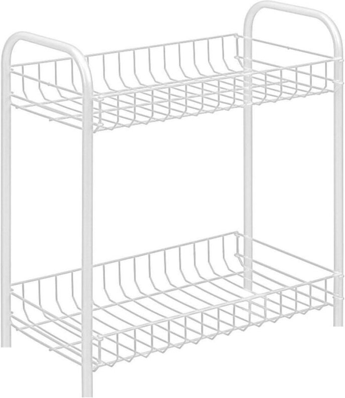 Portaogetti porta oggetti 2 ripiani bianco für cucina bagno 36x20x30c m - - Trade Shop