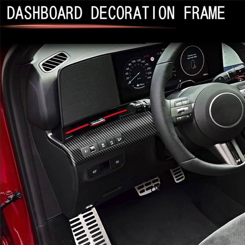 Auto-Zentralsteuerungs-Verkleidungsrahmen für 2024+, Auto-Multifunktionsknopf-Verkleidungsplatte mit Kohlefasermuster