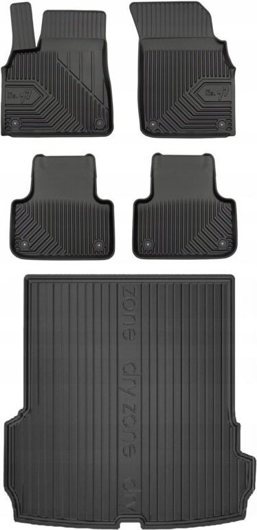 SET 77 Gummimatten und Fußmatten AUDI Q7 2 ab 2015-