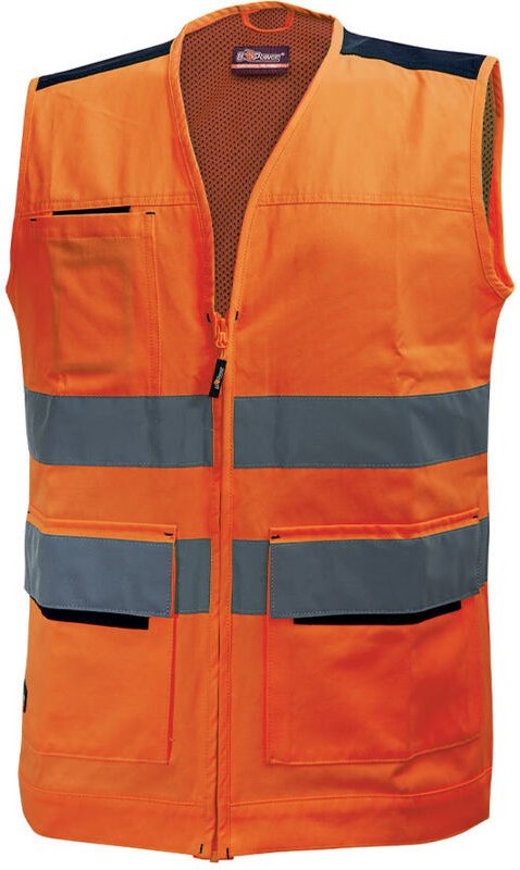 Arbeitsweste ohne Ärmel mit hoher Sichtbarkeit SMART – Neonorange 3XL