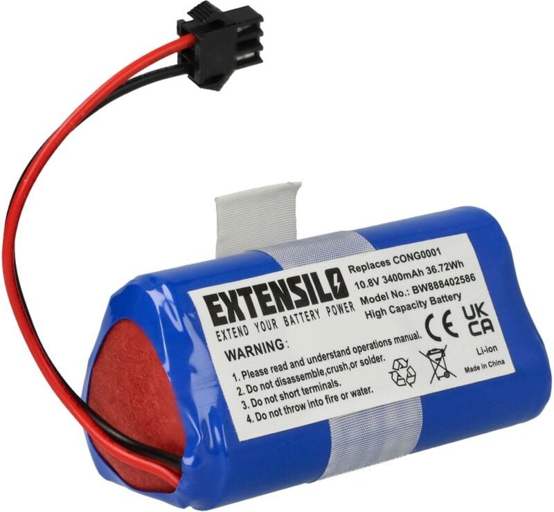 Akku kompatibel mit Cecotec Conga Wet Home Cleaner Heimroboter (3400mAh, 10,8V, Li-Ion) - Extensilo