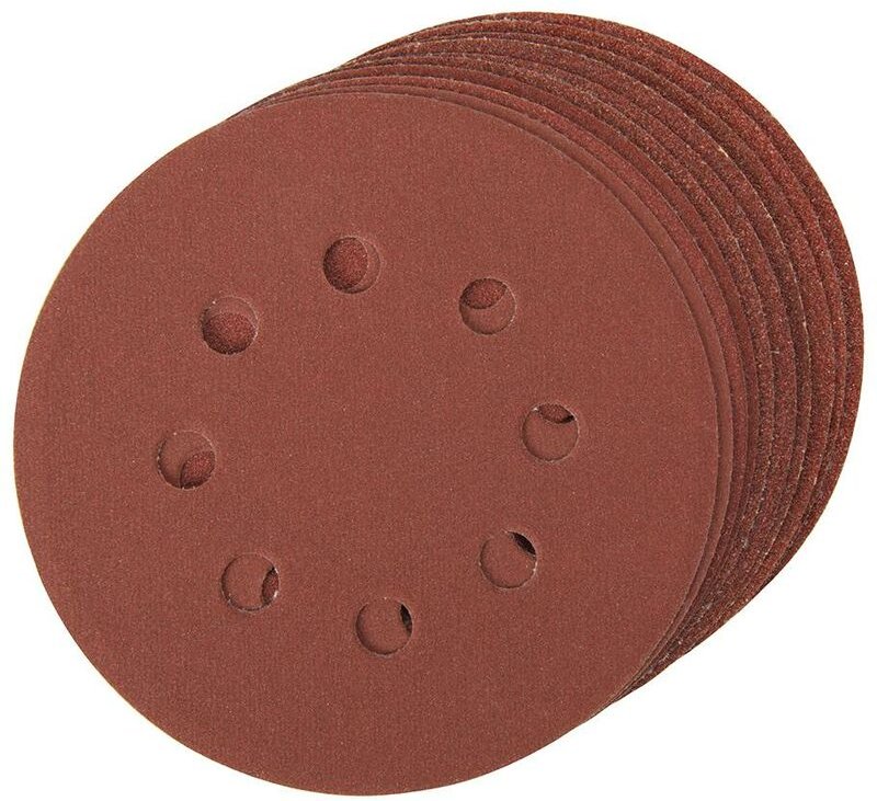 Silverline - 10 x Klettschleifscheiben gelocht 125 mm 4 x K60 + je 2 x K80 K120 K240