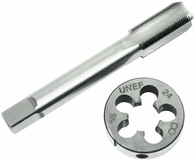 Ontway - Gewindebohrer- und Matrizensatz 5/8''-24 Rechtsgewinde aus Schnellarbeitsstahl für die Gewindewiederherstellung...