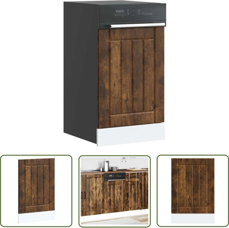 The Living Store - vidaXL Geschirrspülerblende Lucca Räuchereiche Holzwerkstoff