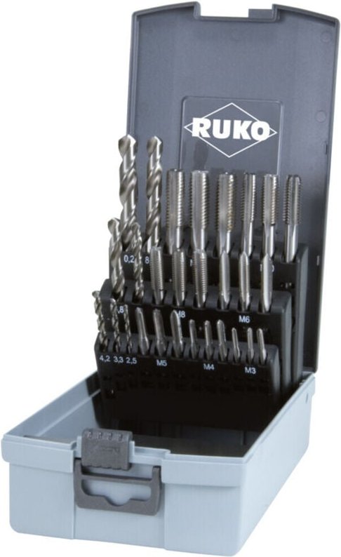 Ruko - 28-teiliger Handgewindebohrer-Satz m din 352 HSSE-Co 5 in Kunststoffkassette - 245003ERO