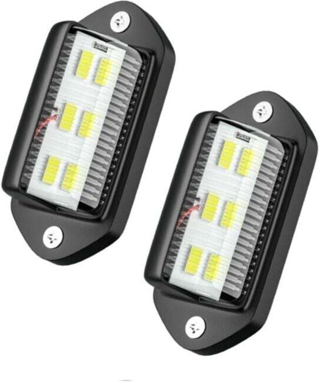 2 Stück LED-Kennzeichenleuchte, wasserdicht, 6 SMD-LED-Rückleuchten, Kennzeichenleuchte für 12 V/24 V, LKW, Van, Anhänge...