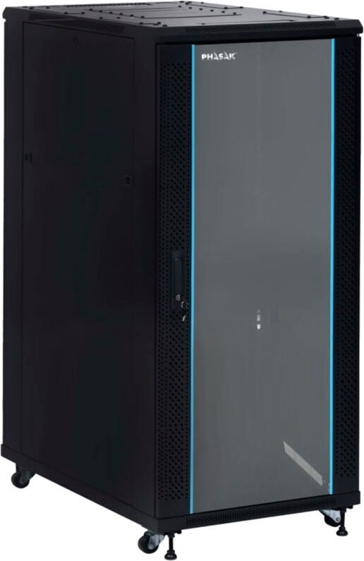 19'-Rackschrank Phasak Pro 37U 600x1000 pho 6137 - Abnehmbare, gehärtete Glastür de, Belüftung, Netzleiste, Rollen und 2...