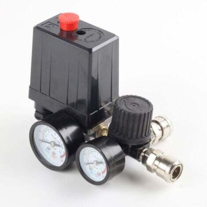 Thumbnail - 220 V 0–180 PSI Luftkompressor-Druckschalter, Steuerventil, Regler, Messgeräte mit Schnellanschluss – INHHUB