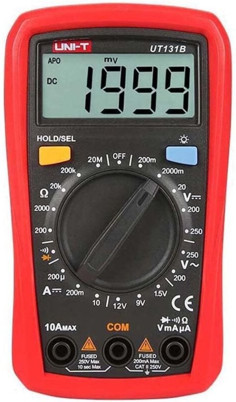Gotrays - UT131B Digitalmultimeter, AD/DC-Spannungs- und Stromtester mit Widerstandskapazität, NCV-Test und Temperaturme...