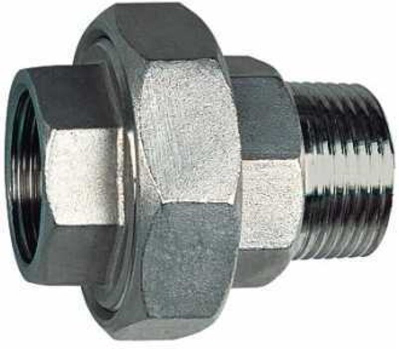 Lösb. Doppelgewindenippel, ig/ag, kon. dichtend, g 1, es 1.4408 - Riegler