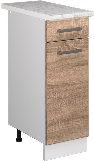 Vicco - Unterschrank R-Line, Sonoma, 30 cm mit Schublade, mit Arbeitsplatte