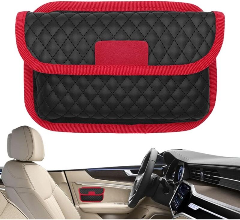 Lntyq - Seitensitz Auto Leder-Aufbewahrungsbox – Stifthalter für Handy-Tablet, Kofferraum-Organizer, Autozubehör