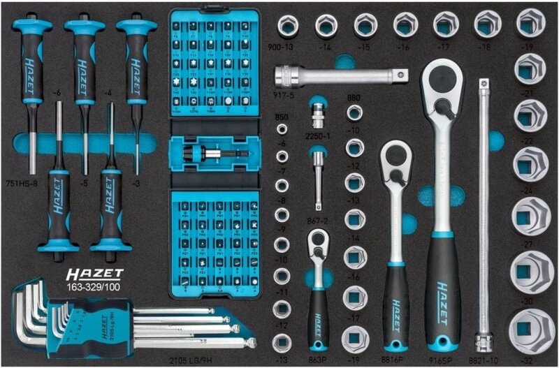 Thumbnail - FP - Hazet Werkzeug Satz, Vierkant hohl 6,3 mm (1/4), Vierkant hohl 10 mm (3/8), Vierkant hohl 12,5 mm (1/2), Sechskant ...