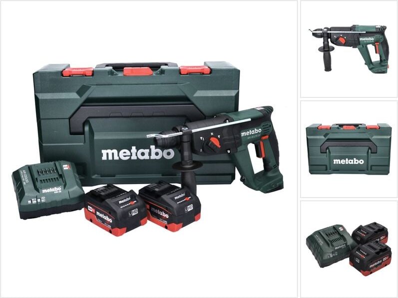 Metabo KH 18 LTX 24 Akku Kombihammer 18 V 2,1 J SDS plus + 2x Akku 5,5 Ah + Ladegerät + metaBOX