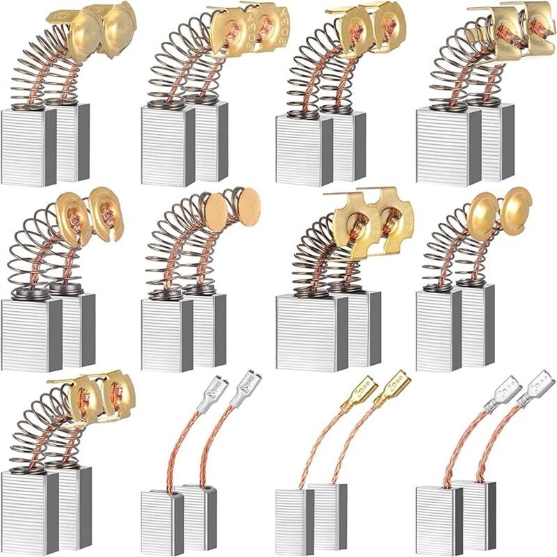 24 Stück Elektromotorbürsten, Kohlenstoffbürsten, Ersatzteil für Elektrowerkzeuge zur Reparatur, 12 verschiedene Größen