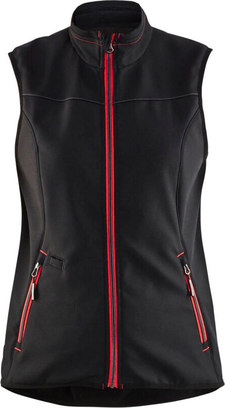 Thumbnail - Arbeitsschutzweste ohne Ärmel Softshell Damen 3851 Schwarz/Rot XS