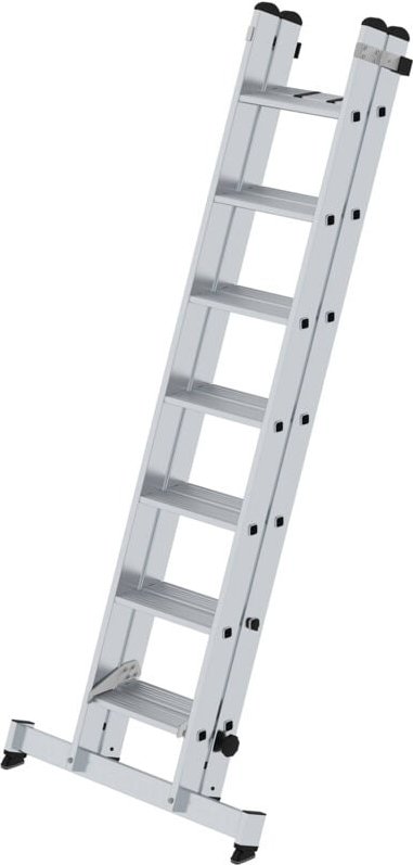 MUNK Stufen-Schiebeleiter mit nivello-Traverse 2-teilig 2x7 Stufen
