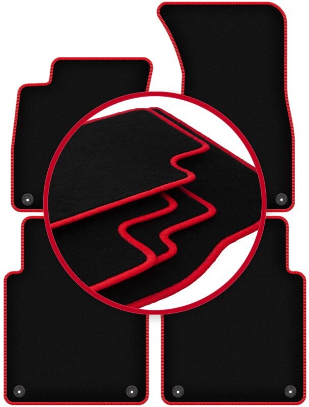 CARLUX-RED Autofußmatten für: Audi A8 D3 Lang (2002-2009)