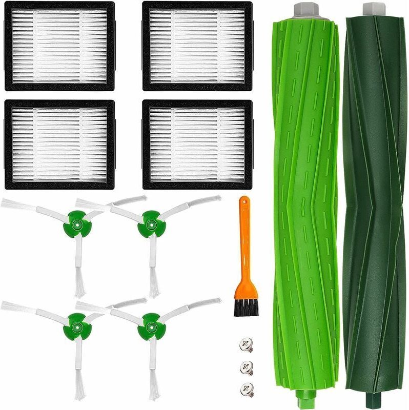 Staubsauger-Ersatzzubehör für Roomba j7 j7+ i7 i7+ i7 Plus E5 E6 E7 8 i8+ i6 i6+ i3 i3+ i4 i4+Ersatzteile, 4 Filter, 4 S...