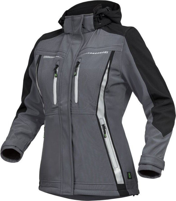 Thumbnail - Leibwächter Sommer-Softshelljacke Damen FLXDS Gr. 36 grau/schwarz