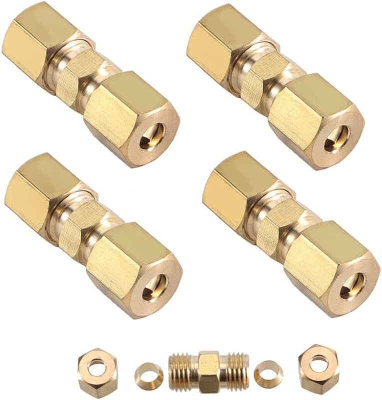 4 Stück 4,75 mm Bremsleitungskabelverbinder, verzinktes Kupfer, AIMOONSA