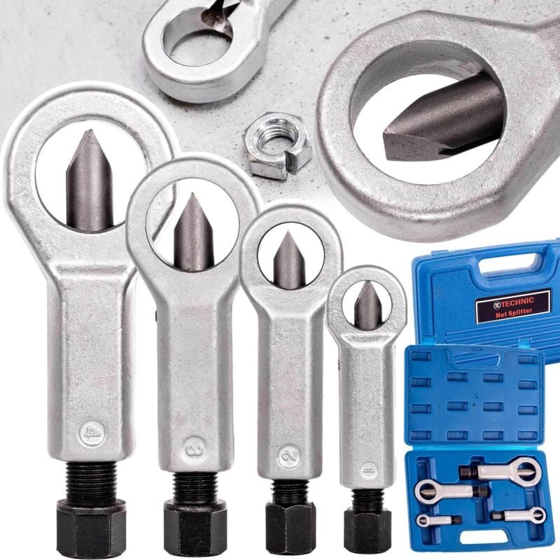 Beschädigte Mutternsplitter, 4er-Set, 9–27 mm, CRV-Stahl