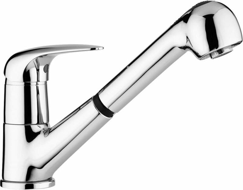 Paffoni - Duemila Serie DU183CR Spültisch-Einhandbatterie mit ausziehbarer Brause Verchromt - Messing