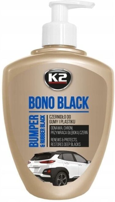K2 Bono Black Gummi- und Kunststoffschwärzer, 500 ml. Erneuert, verdunkelt, schützt