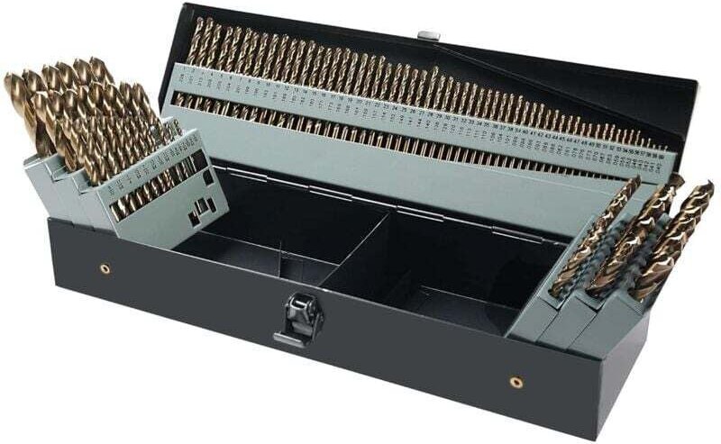 Ulisem Kobalt-Bohrer-Set, 115-teilig, M35-Schnellarbeitsstahl für gehärtete Metalle, Edelstahl, Gusseisen, Holz und Kuns...