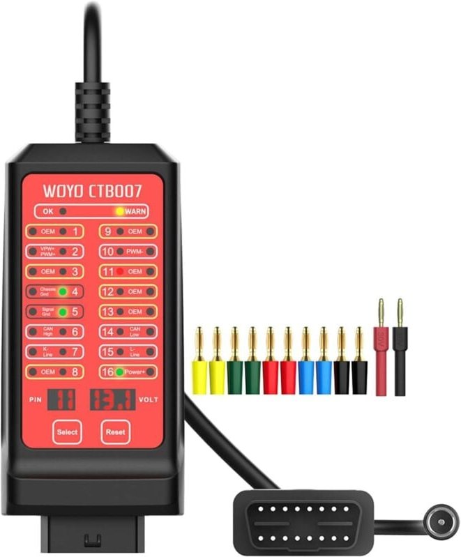 Thumbnail - OBD2-Diagnosetool, 16-poliger OBDII-CAN-Protokolldetektor, 12-V/24-V-OBD2-Breakout-Box zur Überwachung von Kommunikation...