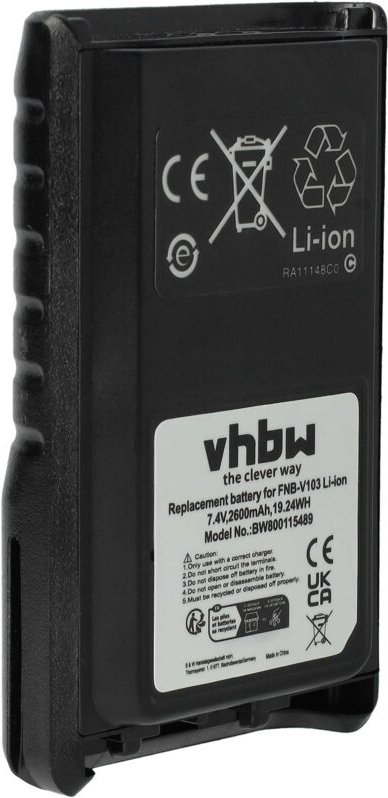 Vhbw - Akku Ersatz für Yaesu / Vertex FNB-V132Li für Funkgerät, Walkie Talkie (2600 mAh, 7,4 v, Li-Ion)