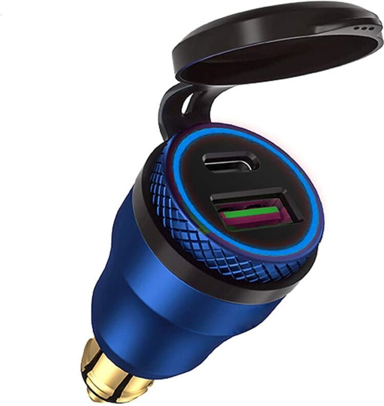 Hellrote Schale) Motorrad-USB-Zigarettenanzünder-Adapter Dual-USB-Buchse 12V pd 3.0 & qc 3.0 für bmw Motorrad