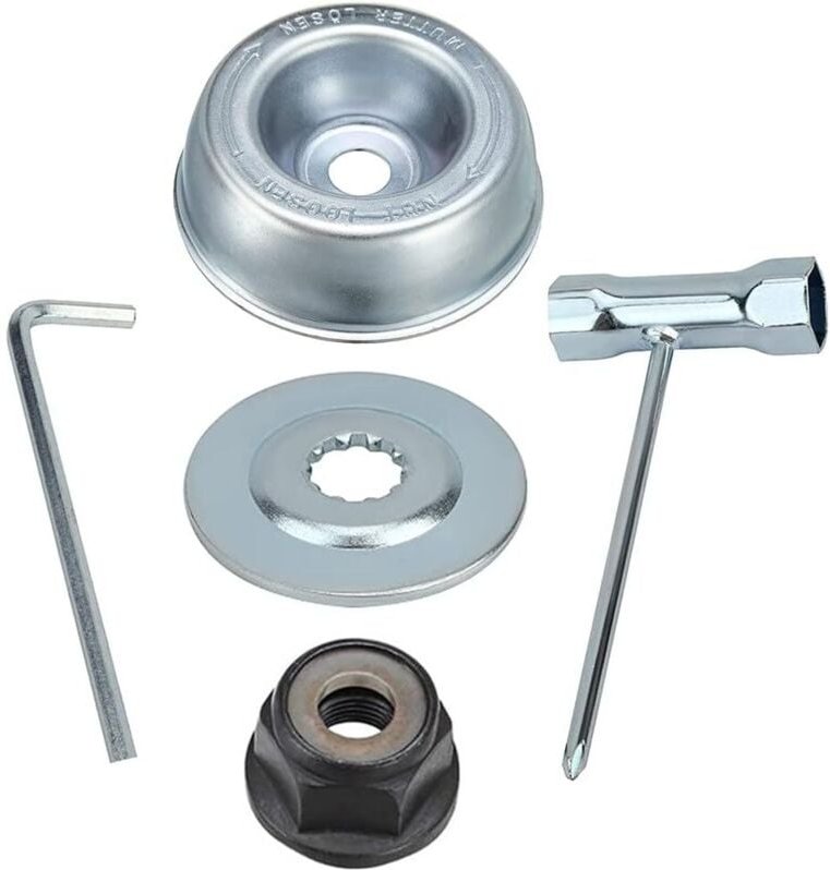 5-teiliges Freischneider-Kopfmuttern-Set für STIHL Rasenmäher, Rasenmäher-Getriebe, Metallklingenplatte für STIHL FS55 F...