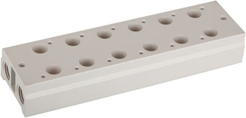 Mehrfach-Grundplatte für 3/2-Wegeventile, 7 Positionen, M5, g 1/8 - Riegler