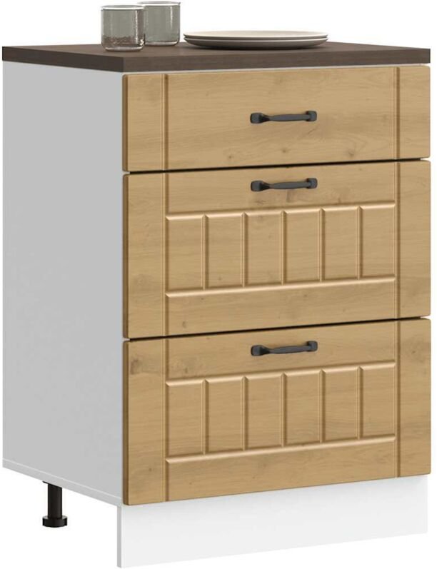 Küchen-Unterschrank Lucca Artisan-Eiche Holzwerkstoff Vidaxl