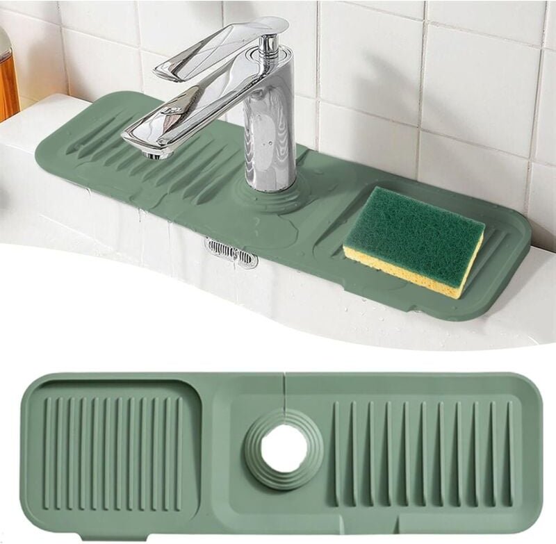 Spritzschutz für Wasserhahn, 45,7 x 14 cm, Silikon-Wasserfänger, Spülbeckenmatte für Küche, Bad, Bauernhaus und Waschküc...