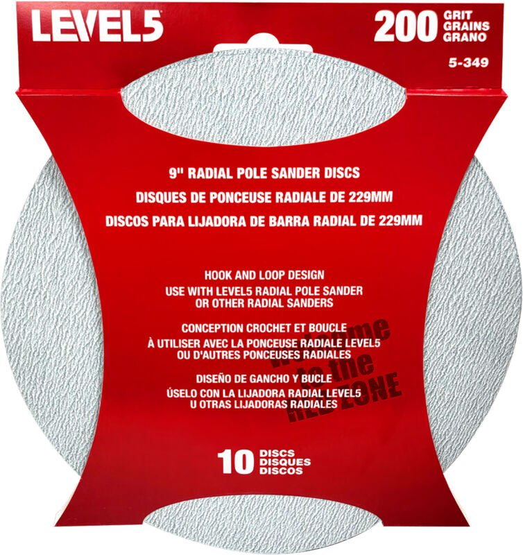LEVEL5 Schleifscheiben 10-Pack 200 Körnung für 9“ 5-349