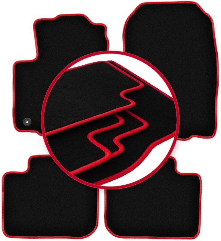 CARLUX-RED Autofußmatten für: Mitsubishi Colt VI Z30 Fließheck (2004-2008)