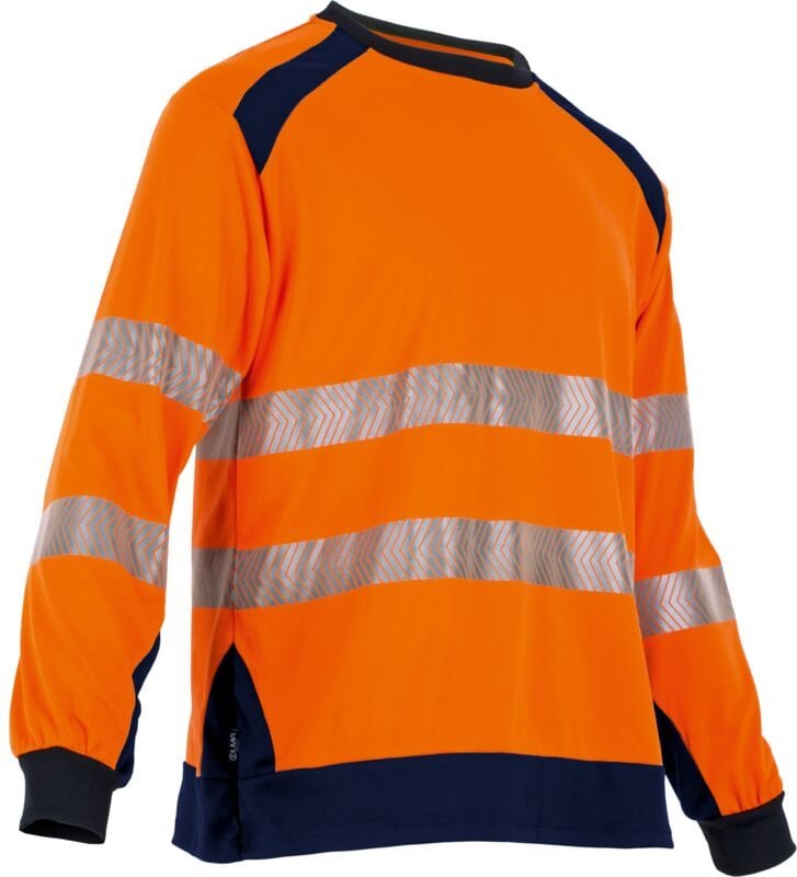 Arbeits-T-Shirt ML MAILLE HV REFLET - Marine/Neonorange 3XL