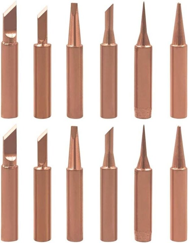 12 Stück 900M-T Lötspitzen aus reinem Kupfer, bleifreie Lötkolbenspitze K-Form Lötspitze sk 2.4D 3C ib Lötkopf für Lötst...