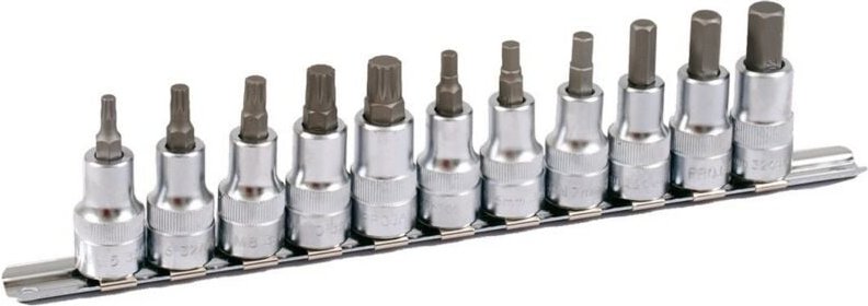 Thumbnail - Projahn 1/2 Bit Stecknuss Satz auf Schiene 11-tlg. 6kant+VZ, 60 mm