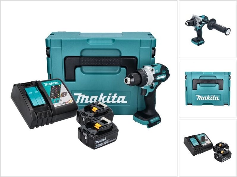 Dhp 486 rgj Akku Schlagbohrschrauber 18 v 130 Nm Brushless + 2x Akku 6,0 Ah + Ladegerät + Makpac - Makita
