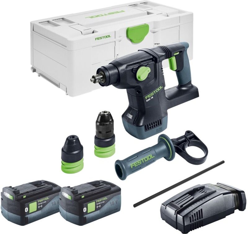 Thumbnail - Festool KHC 18 EB-Basic Akku Kombihammer 18 V 2,6 J SDS-Plus Brushless + 2x Akku 5,0 Ah + Schnellladegerät + Systainer