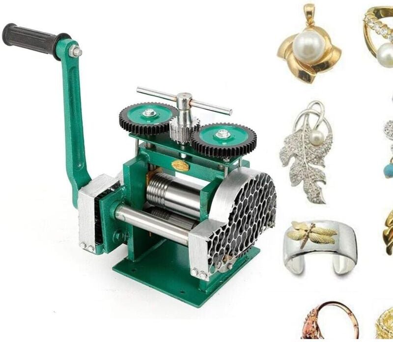 Manuelle Walzwerk-Maschine, 85mm Breite 50mm Kombination Schmuckwalzwerk Tablettiermaschine Walzdraht Flachblech Schmuck...