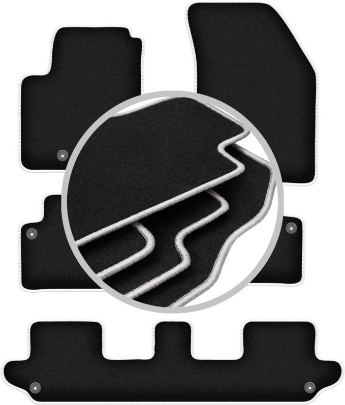 CARLUX-SILVER Autofußmatten für: Volvo XC90 I SUV 7 Sitzer (2002-2014)