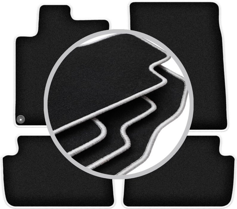 CARLUX-SILVER Autofußmatten für: Peugeot 407 Coupé, Limousine, Kombi (2004-2011)